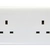 Eurolite Pl4040 Enhance White Plastic 13A 2 Gang Unswitched Socket