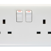 Eurolite Pl4100 Enhance White Plastic 13A 2 Gang Switched Socket Double Pole