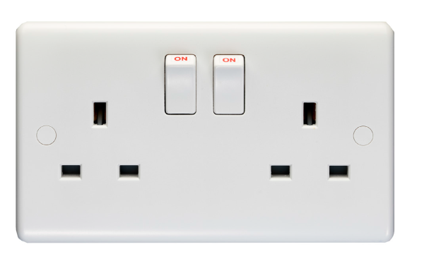 Eurolite Pl4100 Enhance White Plastic 13A 2 Gang Switched Socket Double Pole