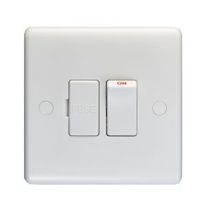 Eurolite Pl4220 Enhance White Plastic 13A Switched Fused Spur Unit With Flex Outlet From Base