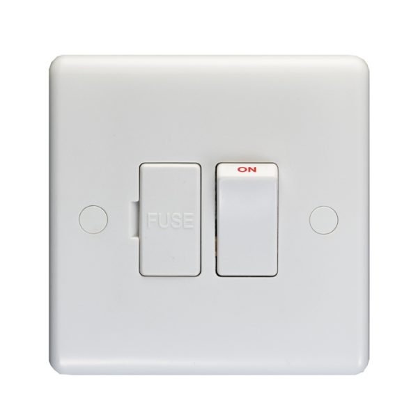 Eurolite Pl4220 Enhance White Plastic 13A Switched Fused Spur Unit With Flex Outlet From Base