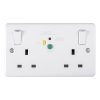 Eurolite Pl5023 13A 2 Gang Dp Rcd Switched Socket, Passive-30Ma Type A, White Plastic