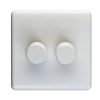 Eurolite Pl3504/22Led White Plastic 2 Gang 2 Way 400W/Led Dimmer Switch