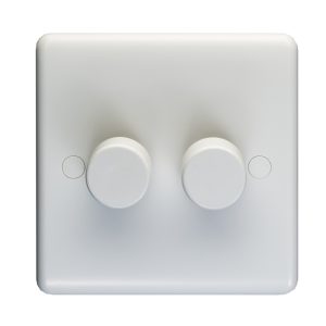 Eurolite Pl3504/22 Enhance White Plastic 2 Gang 2 Way 40-400W Dimmer