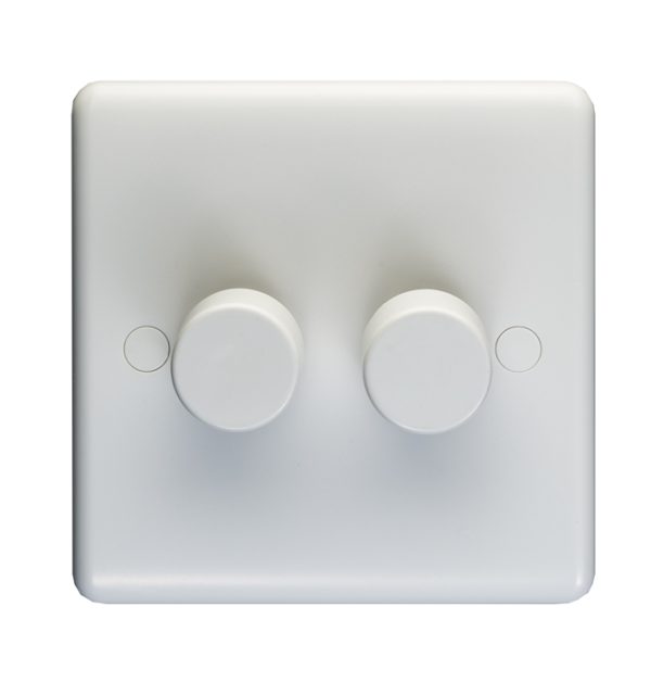 Eurolite Pl3504/22 Enhance White Plastic 2 Gang 2 Way 40-400W Dimmer