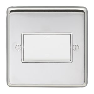 Eurolite Pssfsw 6Amp Fan Isolator Switch Round Edge Polished Stainless Steel Plate Matching Rocker