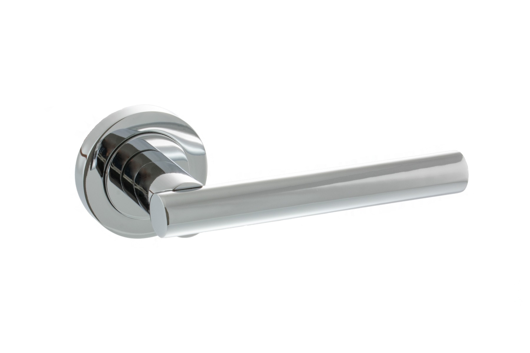 STATUS Nebraska Lever on Round Rose - Polished Chrome S28RPC