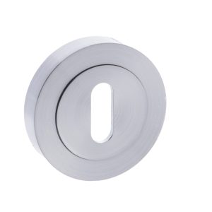 STATUS Key Escutcheon on Round Rose - Satin Chrome