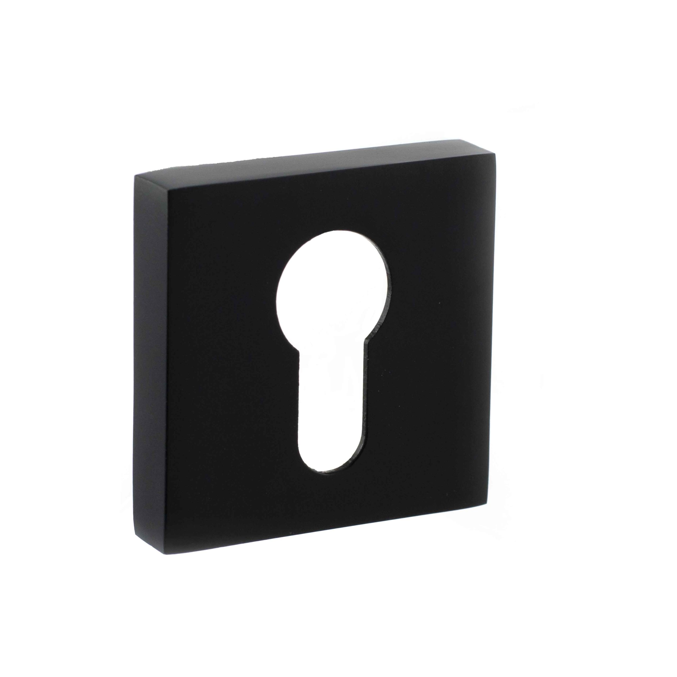 STATUS Euro Escutcheon on S4 Square Rose - Matt Black