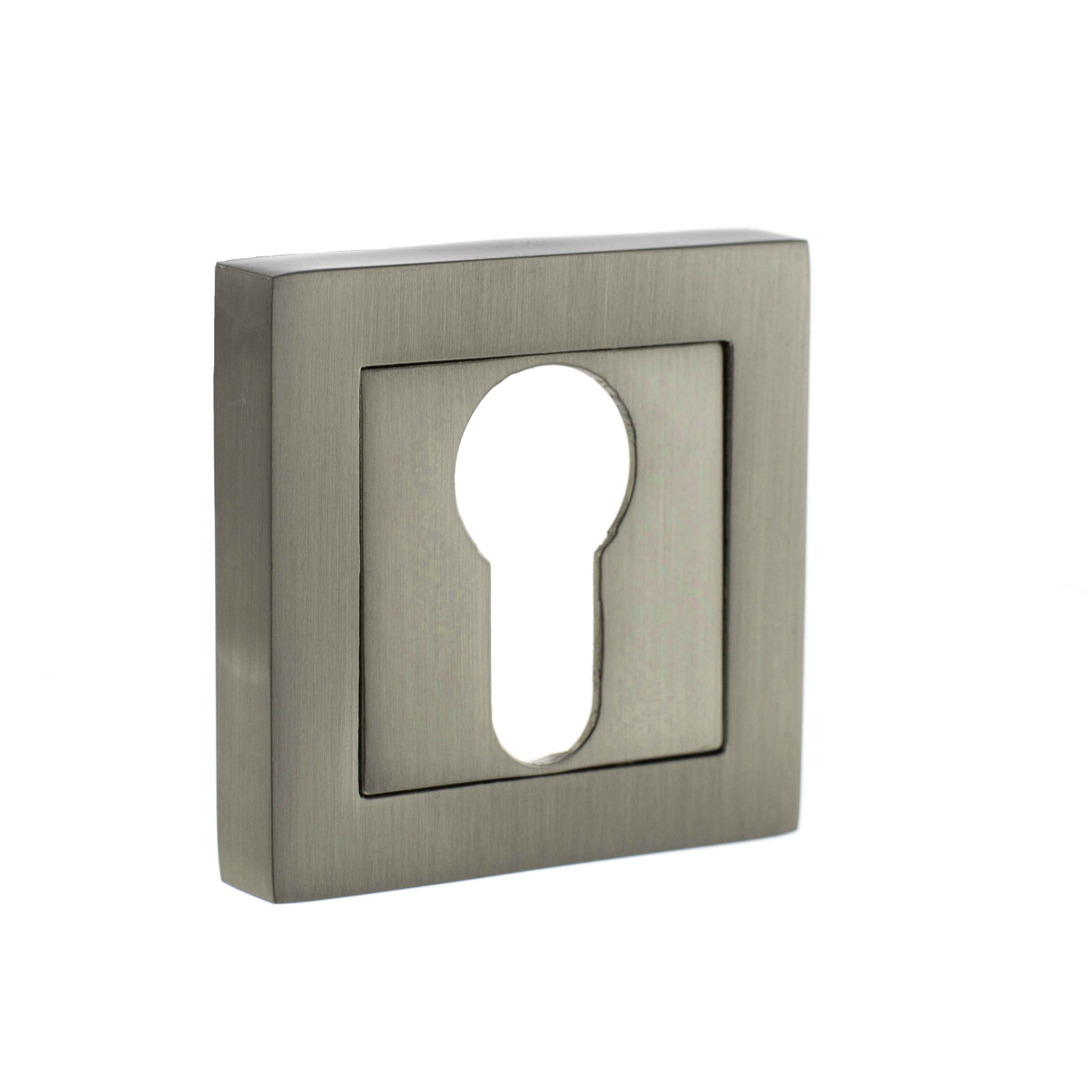 STATUS Euro Escutcheon on S4 Square Rose - Satin Nickel