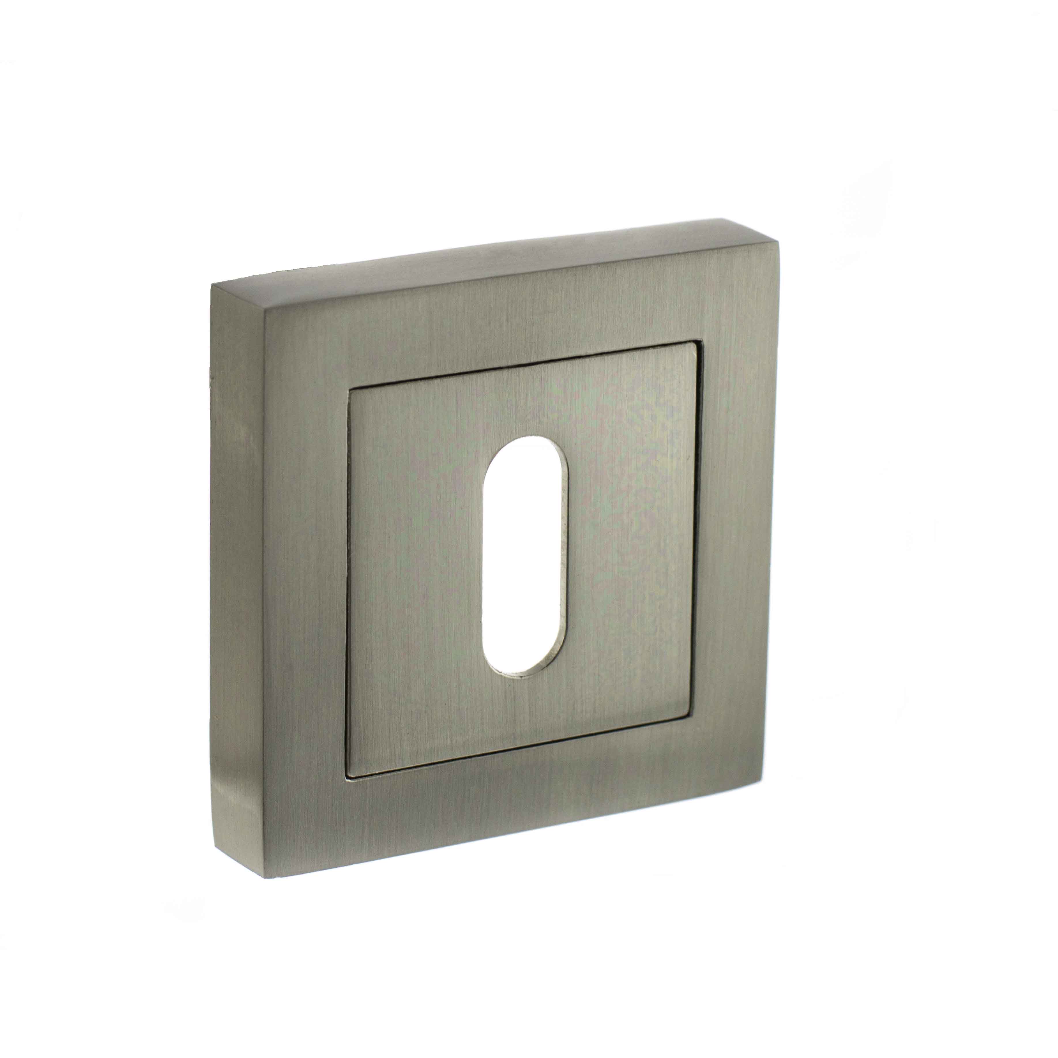 STATUS Key Escutcheon on S4 Square Rose - Satin Nickel