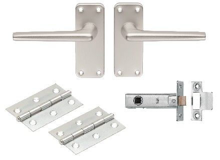 CARLISLE BRASS - SAA22-INT-BP ALUMINIUM INTERNAL PACK - C/W HANDLES 2.5 NP TUBULAR LATCH & 1 PAIR OF ZINC HINGES