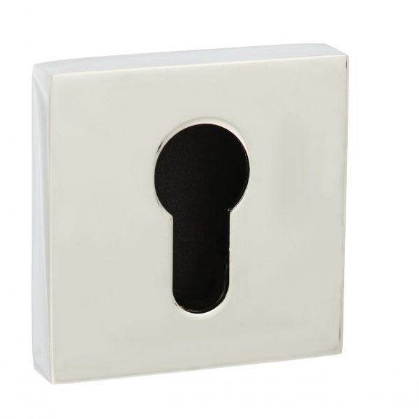 Senza Pari Euro Escutcheon on Flush Square Rose - Polished Chrome