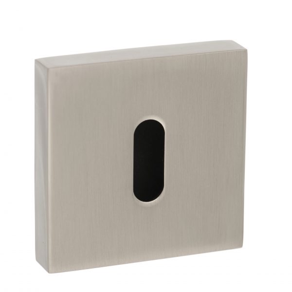 Senza Pari Key Escutcheon on Flush Square Rose - Satin Nickel