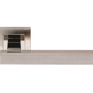 Eurospec Renzo Square Stainless Steel Door Handles - Polished & Satin Stainless Steel (Sold In Pairs)