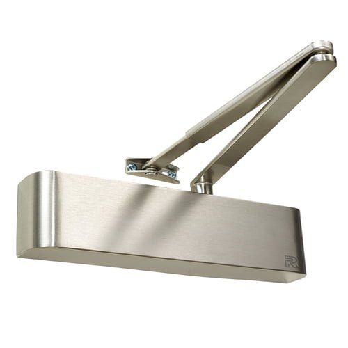 Rutland TS.5204 Door Closer, BC c/w Semi-Radius Cover, Flatbar Armset PVD Brass