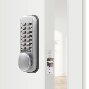 CODELOCKS Mechanical Digital Locks 100 series Mortice Latch Dual Backplate Silver Grey