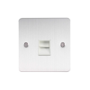 Eurolite Efsss1Slw 1 Gang Slave Telephone Socket Enhance Flat Satin Stainless Steel Plate White Interior