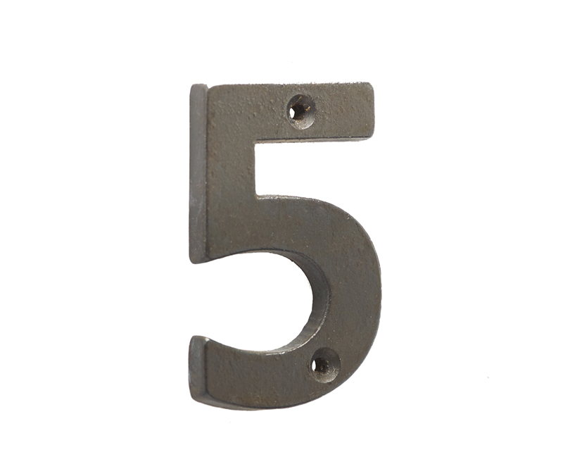 75mm Numeral 5 Beeswax finish