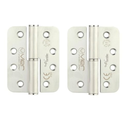 Zoo Hardware VLHR243RS Grade 11 Lift Off Hinge Stainless Steel - Radius - Grade 201 - 102 x 76 x 3mm - Right Hand Satin Stainless