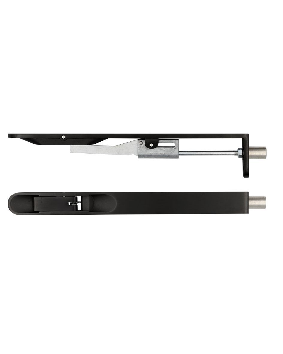 Zoo Hardware ZAS03R-PCB Door Handle Action Flush Bolt - Radius 20 x 200mm Powder Coated Matt Black