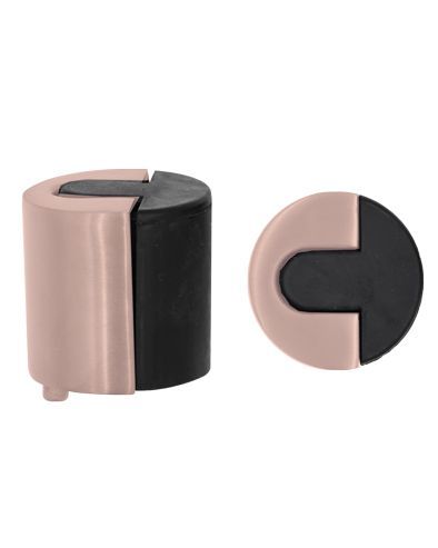 Zoo Hardware ZAS86-TRG Door Stop Floor Mounted - Round - Tuscan Rose Gold