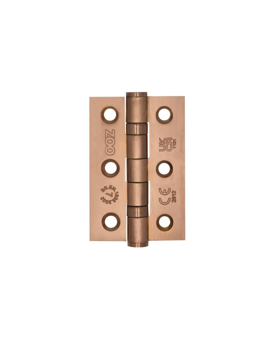 Zoo Hardware Door Hinges Stainless Steel Ball Bearing Grade 7 Certifire UKCA/CE 76mm PVD Bronze