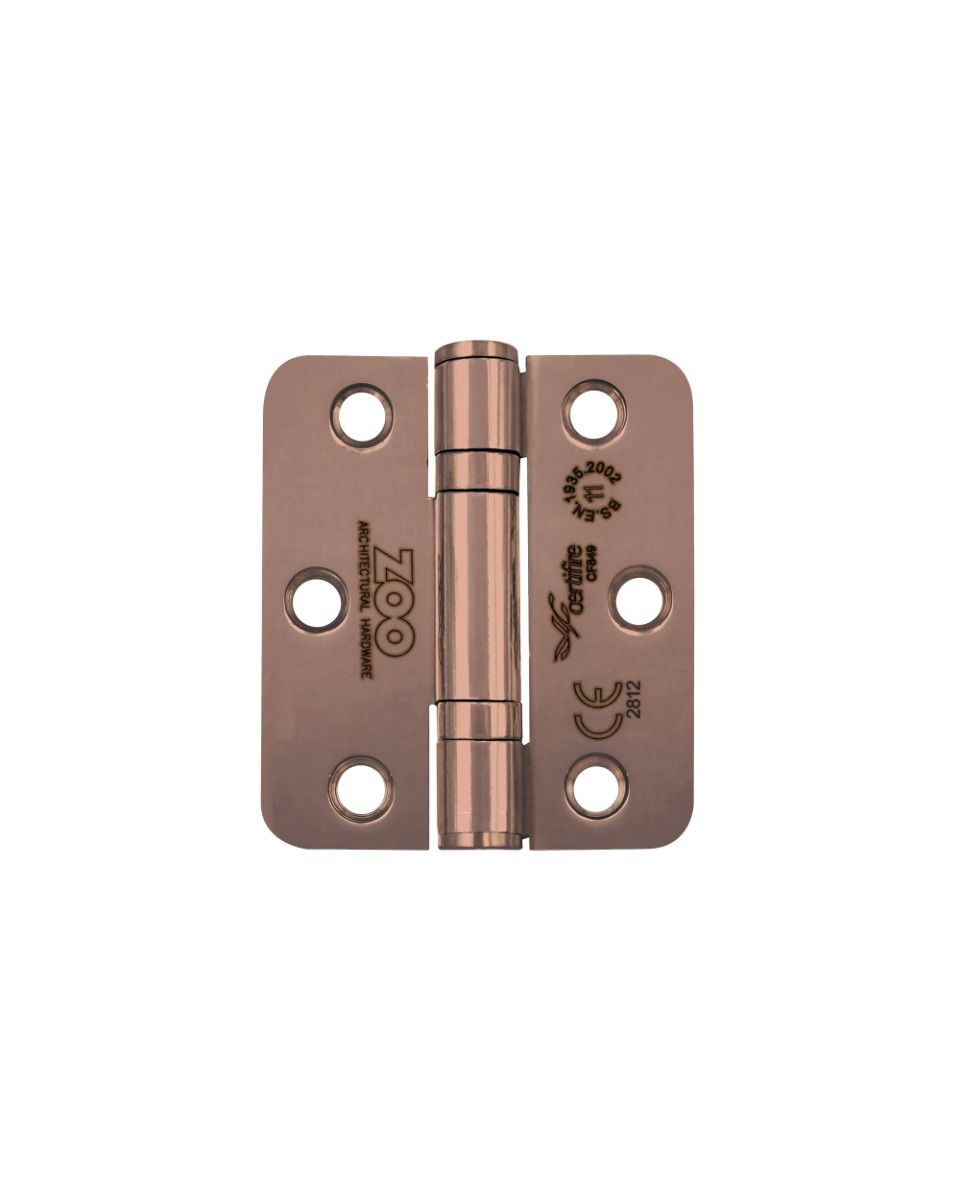 Zoo Hardware ZHSS7667S-TRG Grade 11 Hinges - Ball Bearing 76mm x 67mm x 2.5mm Square Corner - Tuscan Rose Gold