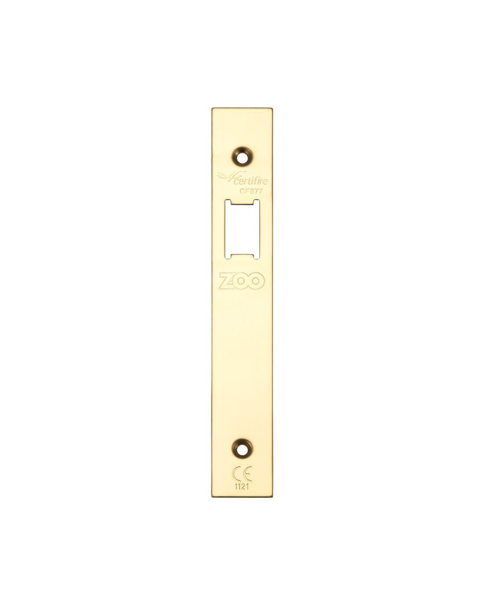 Zoo Hardware ZLAP12-PVDSB Spare Sq.Acc Pk for UK Upright Latch - Contains Forend, Strike & Screws - PVD Satin Brass