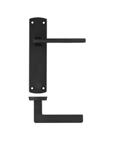 Zoo Hardware ZPA012-MB Leon Door Handle on Latch Backplate Black