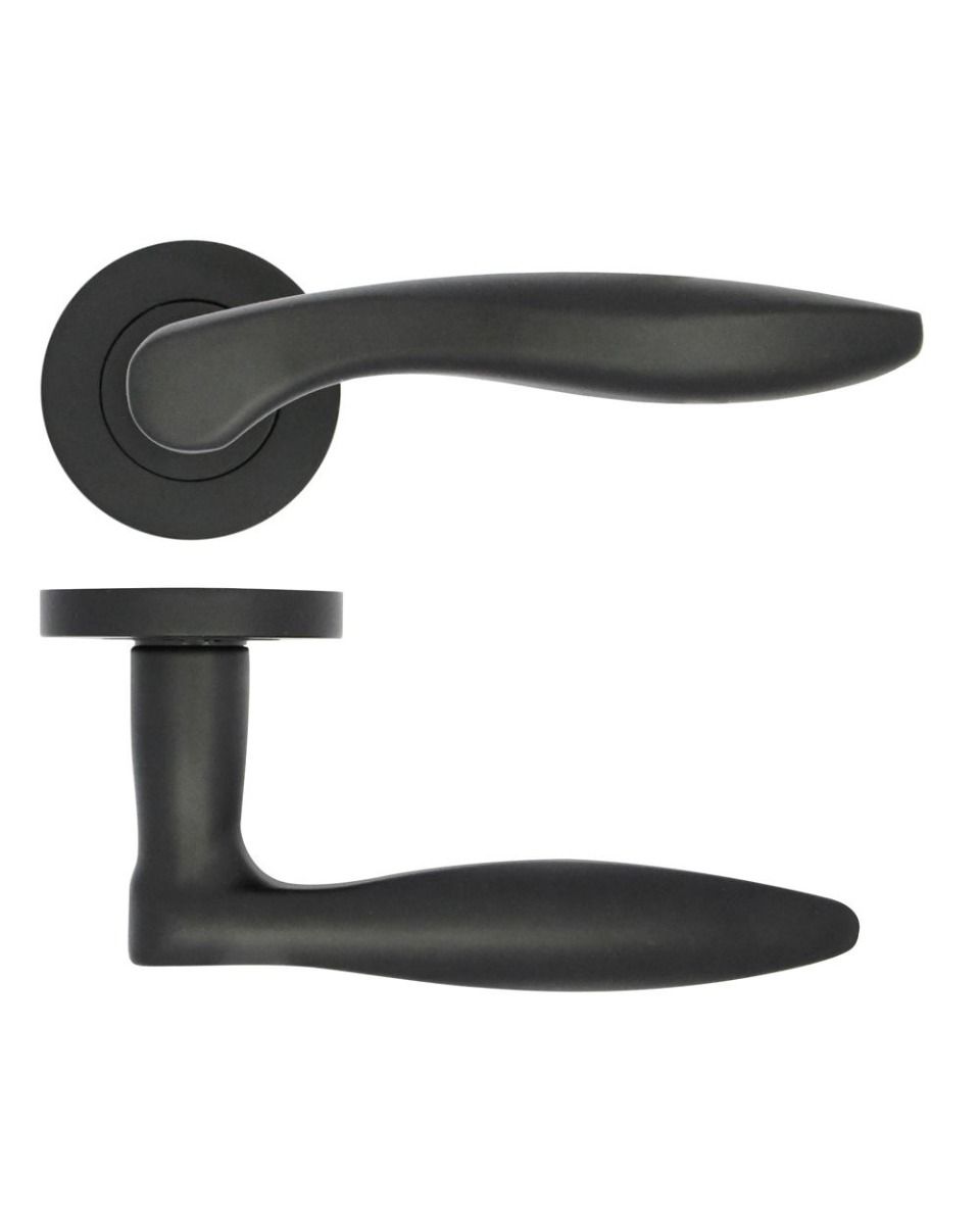 Zoo Hardware ZPA060-MB "Cadiz" Door Handle on Rose Black