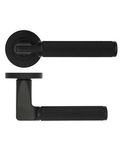 Zoo Hardware ZPA090-MB Bilbao Door Handle on Rose Black