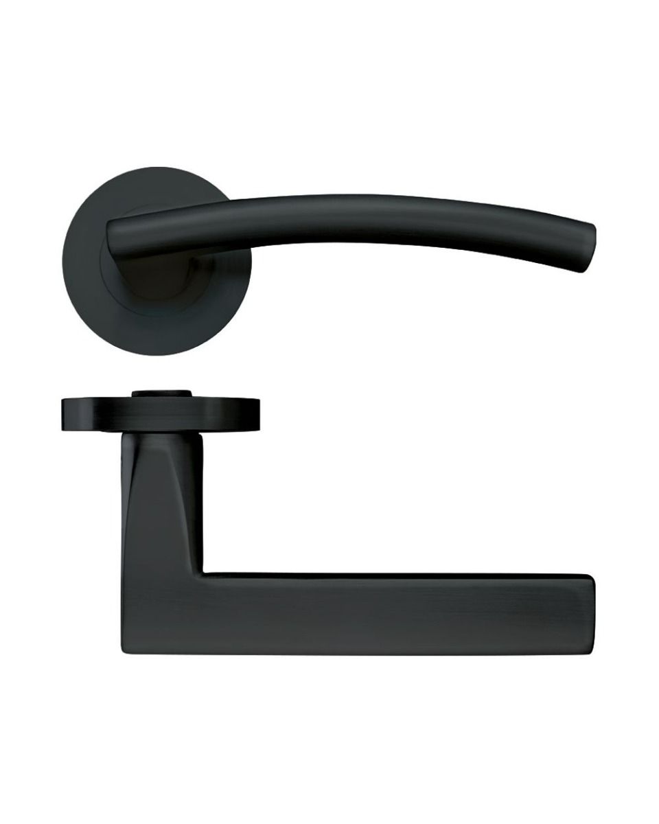 Zoo Hardware ZPZ080-OMB Amalfi Door Handle - Screw On Rose Matt Black