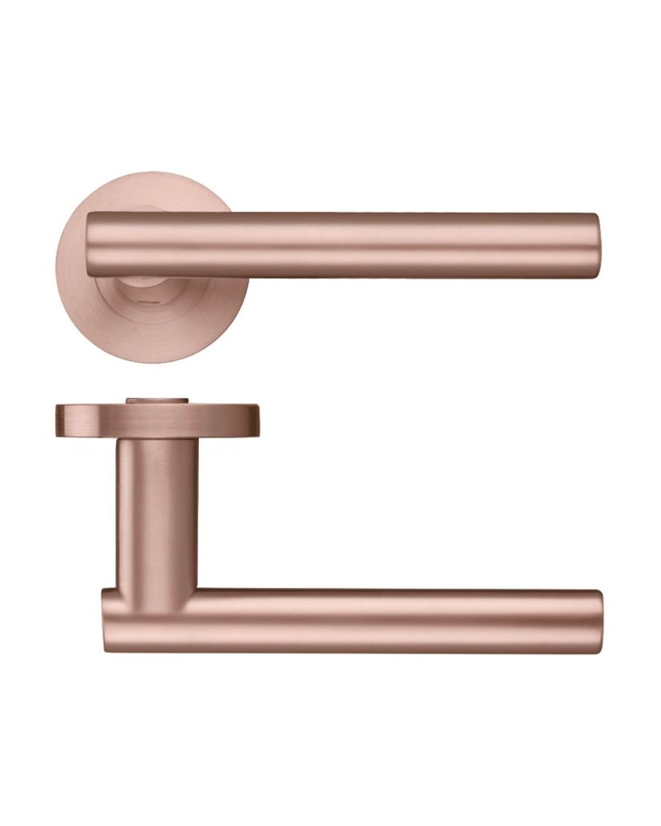 Zoo Hardware ZPZ090-TRG Lucca Door Handle - Screw On Rose Rose Gold