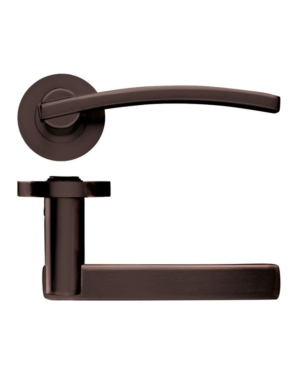 Zoo Hardware ZPZ100-ETB Adria Door Handle on Rround rose Pvd Bronze