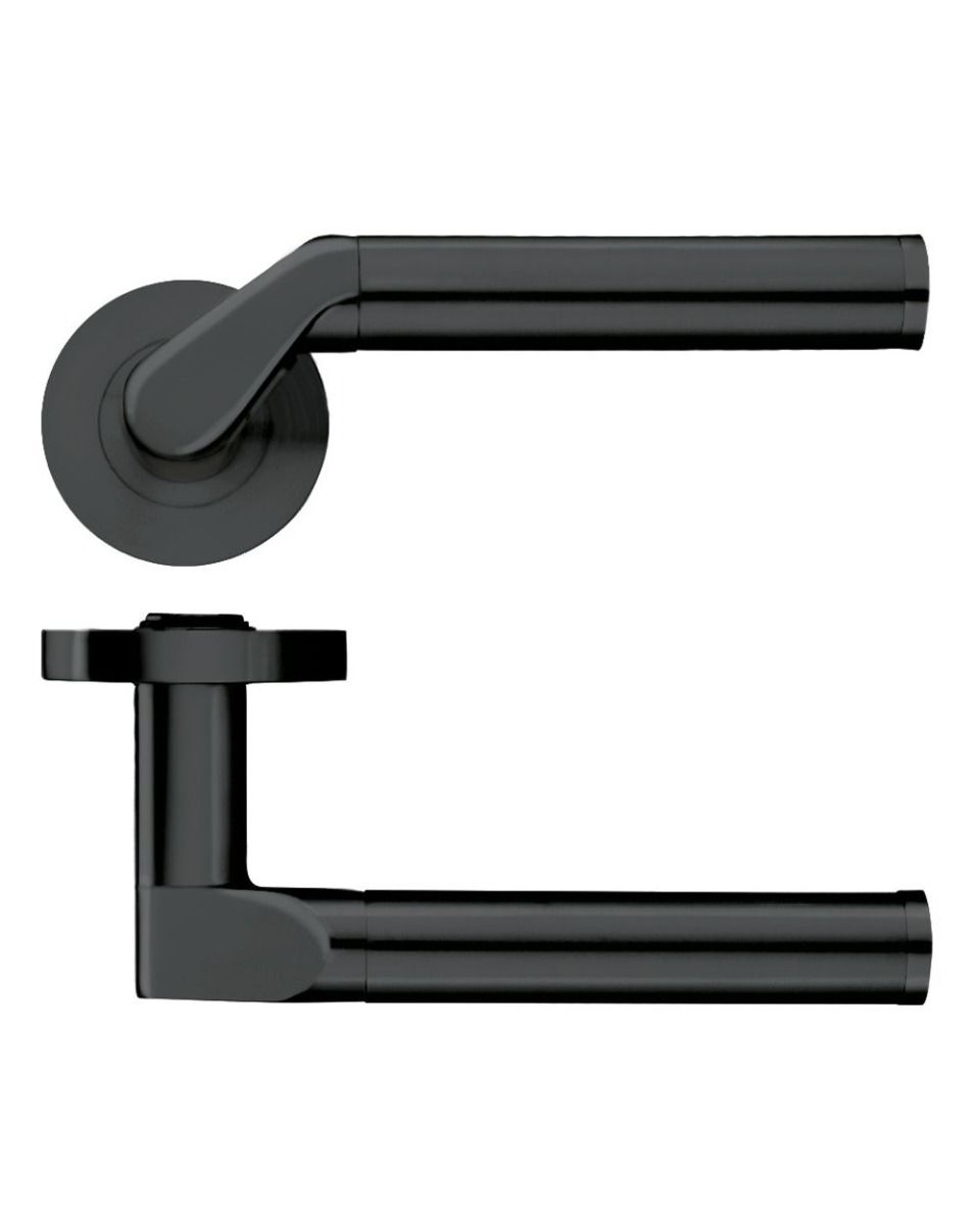 Zoo Hardware ZPZ120-OMB Venus Door Handle on round rose Matt Black