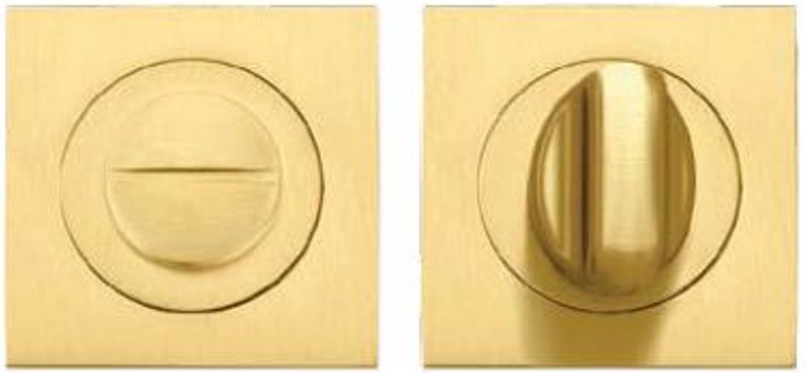 Zoo Hardware ZPZSQ004-FSB Turn & Release - on Square rose Pvd Satin Brass