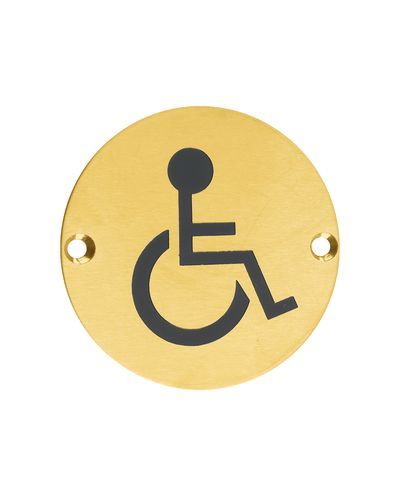 Zoo Hardware ZSS07-PVDSB Sex Symbol - Disabled - 76mm - Dia PVD Satin Brass