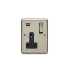 Eurolite Enhance Decorative 1 Gang Usb Socket - Satin Stainless