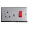 Eurolite Enhance Decorative 45Amp Switch With A Socket - Polished Chrome