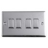 Eurolite Enhance Decorative 4 Gang Switch - Polished Chrome