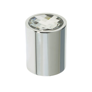 Frelan Hardware Crystal Cylindrical Mortice Door Knob, Polished Chrome With Swarovski Crystal