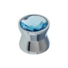 Frelan Hardware Cabinet Knob, Polished Chrome With Blue Swarovski Crystal