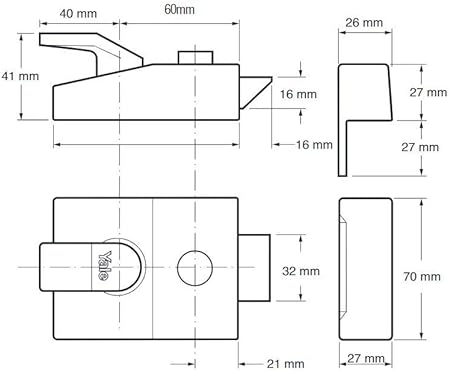 Nightlatch, High Security with Automatic Deadlock, Dark Metallic Gray/Brass