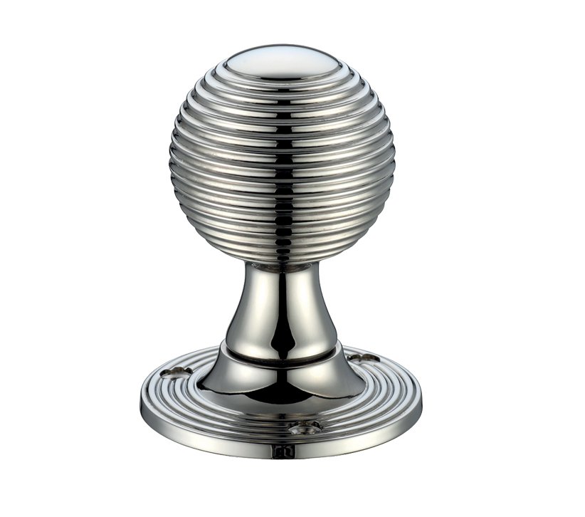 Queen Anne Mortice Door Knobs, PVD Stainless Nicke (sold in pairs)