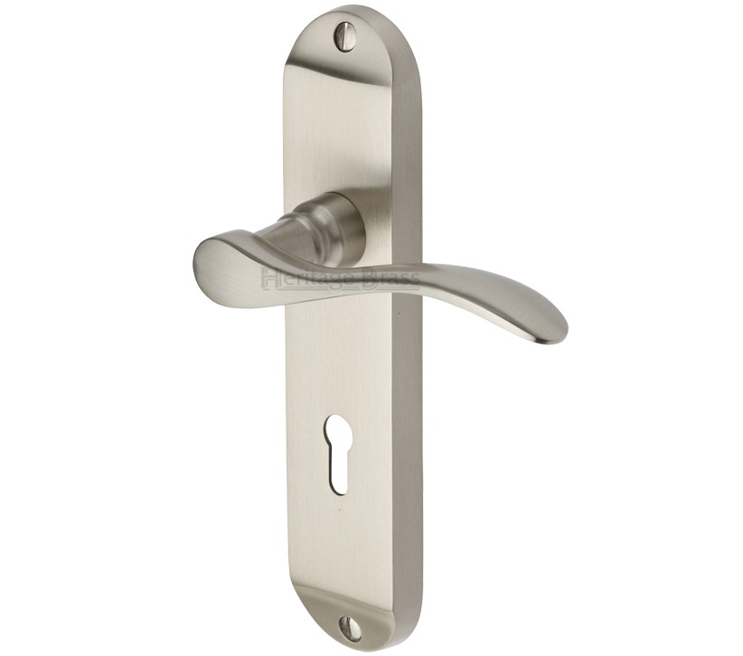 Heritage Brass Maya Satin Nickel Door Handles