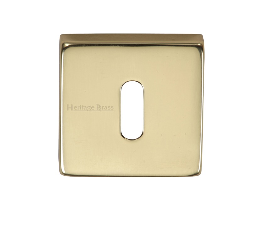Heritage Brass Standard Square Key Escutcheon, Polished Brass