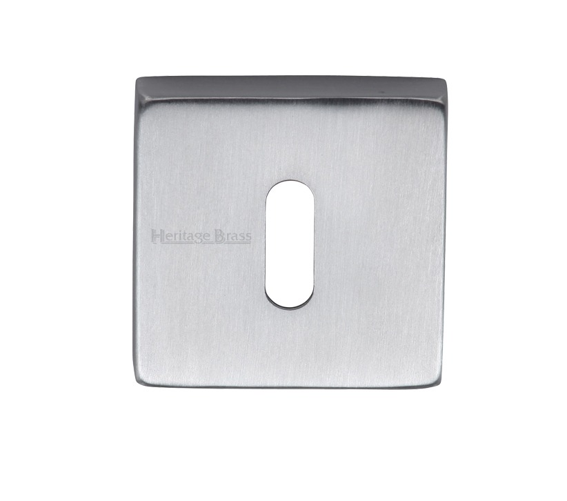 Heritage Brass Standard Square Key Escutcheon, Satin Chrome