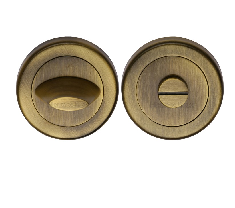 Heritage Brass Contemporary Round 53Mm Diameter Turn & Release, Antique Brass