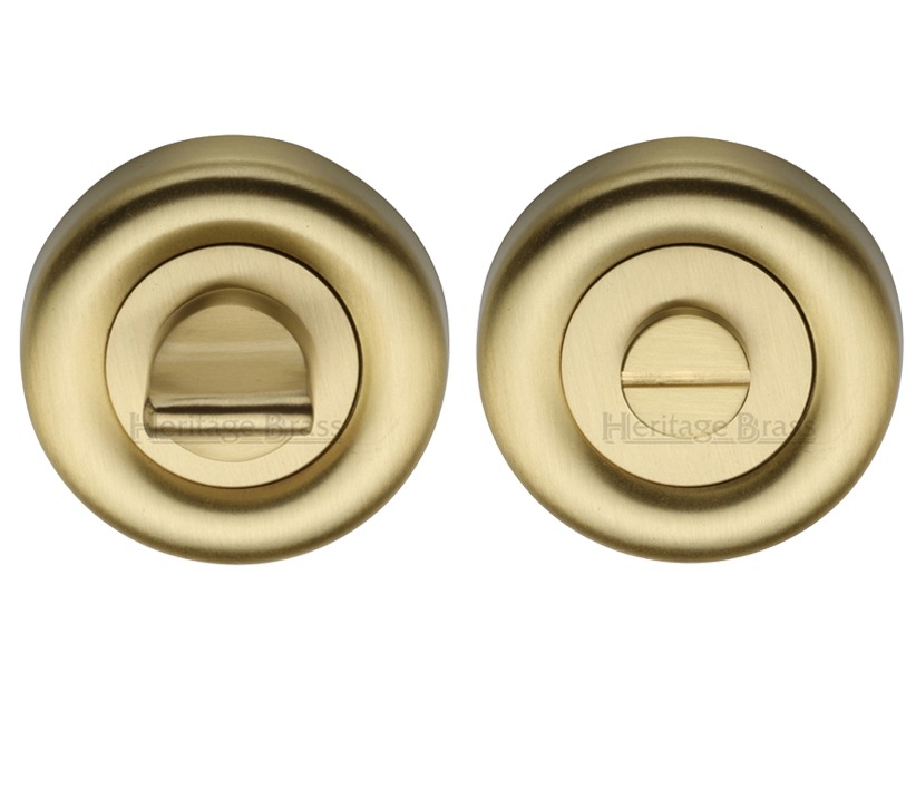 Heritage Brass Round 53Mm Diameter Turn & Release, Satin Brass